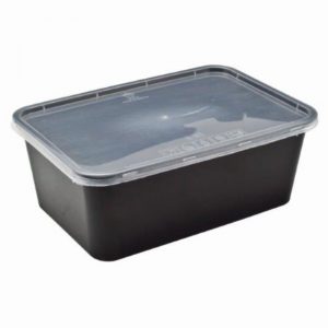 1000ML PP RECT COTAINER BLACK