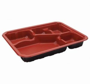 5C PP BENTO BOX RED|BLACK (BT-4) 0.7MM