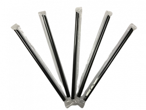 8X(L)210MM PP BLK STRAIGHT STRAW+OPP WRAP