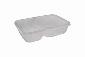 2C BLACK PP BENTO BOX W LID