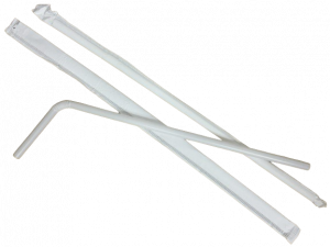 WHITE FLEXIBLE STRAW W/IND WRAPPER (5MM DIA)